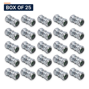 Conversions Tech Electrical > Conduit Fittings > EMT Couplings Box of 25 ($1.76 ea) 1-1/4 in. EMT Compression Coupling, Steel | UL 514B | 3105-0114