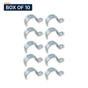 Conversions Tech Electrical > Conduit Fittings > Straps & Hangers Box of 10 ($0.23 ea) 1-1/4 in. Rigid One-Hole Strap, Steel | OSP-125R