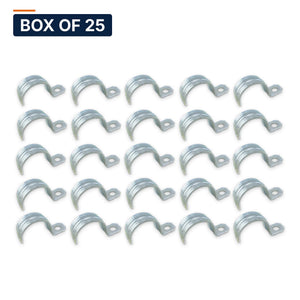 Conversions Tech Electrical > Conduit Fittings > Straps & Hangers Box of 25 ($0.24 ea) 1-1/4 in. Rigid One-Hole Strap, Steel | OSP-125R