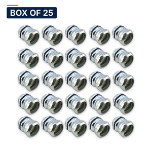 Conversions Tech Electrical > Conduit Fittings > EMT Connectors Box of 25 ($0.56 ea) 1/2 in. EMT Compression Connector, Steel | UL 514B | 3101-0012