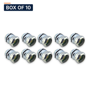 Conversions Tech Electrical > Conduit Fittings > EMT Connectors Box of 10 ($0.59 ea) 1/2 in. EMT Compression Connector, Steel | UL 514B | 3101-0012