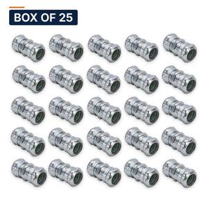 Conversions Tech Electrical > Conduit Fittings > EMT Couplings Box of 25 ($0.80 ea) 1/2 in. EMT Compression Coupling, Steel | UL 514B | 3105-0012