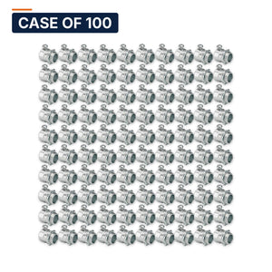 Conversions Tech Electrical > Conduit Fittings > EMT Connectors Case of 100 ($0.31 ea) 1/2 in. EMT Set-Screw Connector, Die-Cast Zinc | UL 514B | 3125-0012