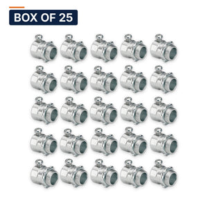 Conversions Tech Electrical > Conduit Fittings > EMT Connectors Box of 25 ($0.36 ea) 1/2 in. EMT Set-Screw Connector, Die-Cast Zinc | UL 514B | 3125-0012