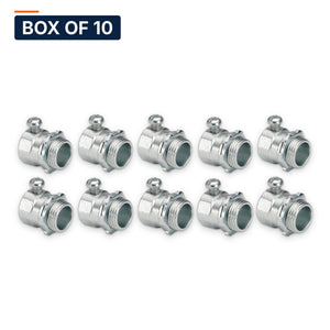 Conversions Tech Electrical > Conduit Fittings > EMT Connectors Box of 10 ($0.37 ea) 1/2 in. EMT Set-Screw Connector, Die-Cast Zinc | UL 514B | 3125-0012