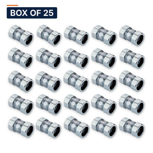 Conversions Tech Electrical > Conduit Fittings > EMT Couplings Box of 25 ($2.24 ea) 1/2 in. Rigid Compression Coupling, Threadless, Steel | UL 514B | RTC-50