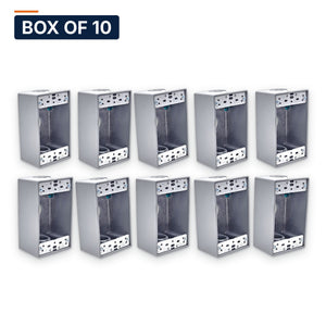 Conversions Tech weatherproof boxes Box of 10 ($2.90 ea) 1-Gang Die-Cast Weatherproof Box 3/4" Hubs | 18.3 in³ UL Listed