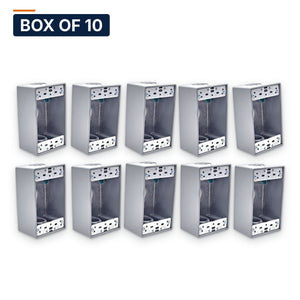 Conversions Tech weatherproof boxes Box of 10 ($2.79 ea) 1-Gang Weatherproof Box 3×¾" Hubs Die-Cast Aluminum | 18.3 cu in NEMA 3R