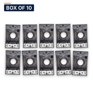 Conversions Tech weatherproof boxes Box of 10 ($3.90 ea) 1-Gang Weatherproof Box, 4 x 1/2 in Hubs | Die-Cast Aluminum, Gray, NEMA 3R