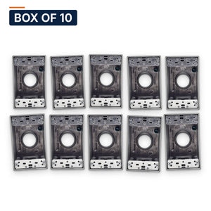 Conversions Tech weatherproof boxes Box of 10 ($4.00 ea) 1-Gang Weatherproof Box, 5 x 1/2 in Hubs | Die-Cast Aluminum, Gray, NEMA 3R