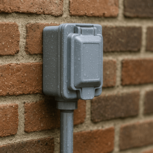 Conversions Technology weatherproof boxes 1 Gang weatherproof Grey box with (3) 1" threaded outlets