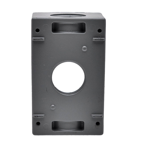 Conversions Technology weatherproof boxes 1 Gang weatherproof Grey box with (3) 1" threaded outlets Deep