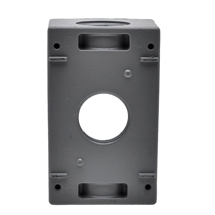 Conversions Technology weatherproof boxes 1 Gang weatherproof Grey box with (3) 1" threaded outlets Deep
