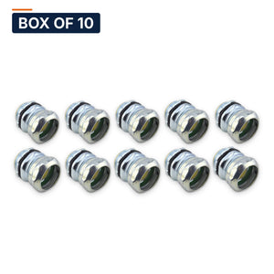 Conversions Tech Electrical > Conduit Fittings > EMT Connectors Box of 10 ($1.09 ea) 1 in. EMT Compression Connector, Steel | UL 514B | 3101-0001