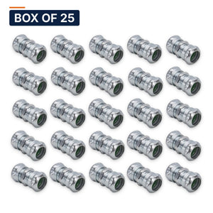 Conversions Tech Electrical > Conduit Fittings > EMT Couplings Box of 25 ($1.28 ea) 1 in. EMT Compression Coupling, Steel | UL 514B | 3105-0001