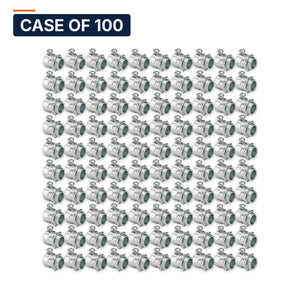 Conversions Tech Electrical > Conduit Fittings > EMT Connectors Case of 100 ($0.65 ea) 1 in. EMT Set-Screw Connector, Die-Cast Zinc | UL 514B | 3125-0001