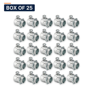 Conversions Tech Electrical > Conduit Fittings > EMT Connectors Box of 25 ($0.76 ea) 1 in. EMT Set-Screw Connector, Die-Cast Zinc | UL 514B | 3125-0001