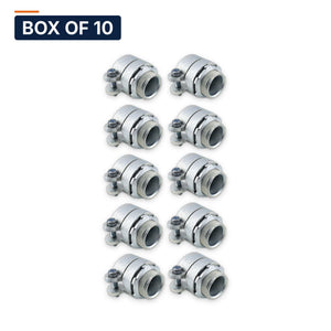 Conversions Tech Electrical > Conduit Fittings > EMT Connectors Box of 10 ($3.90 ea) 1 in. EMT Squeeze Connector, Die-Cast Zinc | UL 514B | 3119-0001