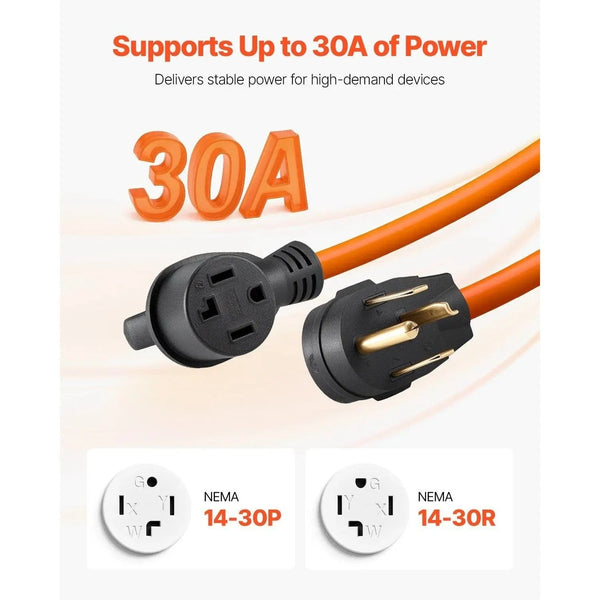 Conversions Tech Default 10 ft Dryer Extension Cord 4-Prong NEMA 14-30P to 14-30R 30A Power Cords & Extension Cords