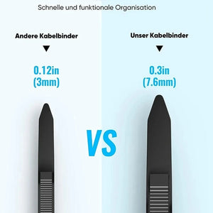 Conversions Tech CHINA 100 Pack Cable Zip Ties Heavy Duty 12 Inch, 7.6mm Strong Plastic Wire Ties with 70Kg Tensile Strength, UV Resistant