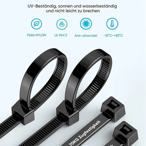 Conversions Tech CHINA 100 Pack Cable Zip Ties Heavy Duty 12 Inch, 7.6mm Strong Plastic Wire Ties with 70Kg Tensile Strength, UV Resistant