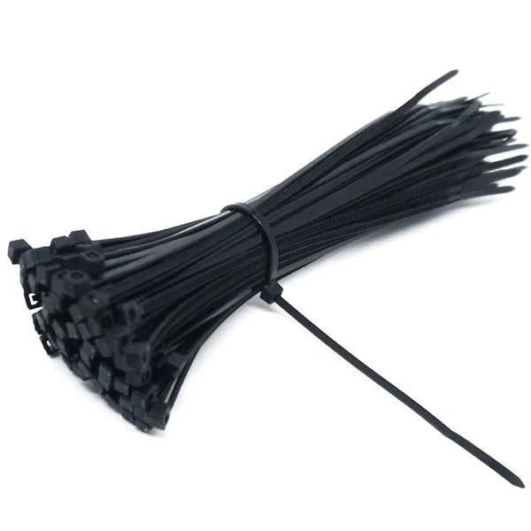 Conversions Tech black 100 PCS 2.5mm*150mmSelf-Locking Nylon Wire Cable Zip Ties Cable Ties White Black Organiser Fasten Cable