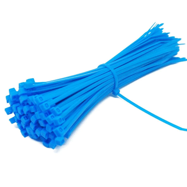 Conversions Tech Blue 100 PCS 2.5mm*150mmSelf-Locking Nylon Wire Cable Zip Ties Cable Ties White Black Organiser Fasten Cable