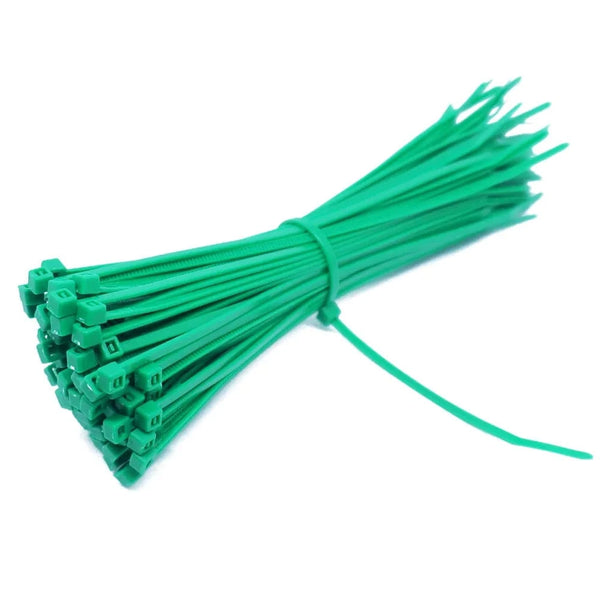 Conversions Tech green 100 PCS 2.5mm*150mmSelf-Locking Nylon Wire Cable Zip Ties Cable Ties White Black Organiser Fasten Cable