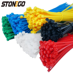 Conversions Tech 100 PCS 2.5mm*150mmSelf-Locking Nylon Wire Cable Zip Ties Cable Ties White Black Organiser Fasten Cable