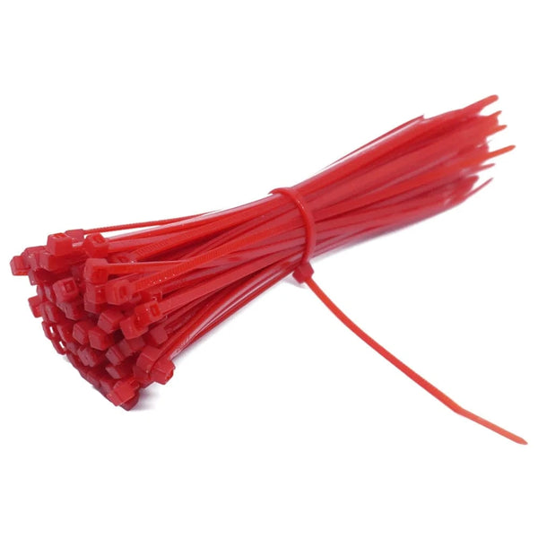 Conversions Tech Red 100 PCS 2.5mm*150mmSelf-Locking Nylon Wire Cable Zip Ties Cable Ties White Black Organiser Fasten Cable