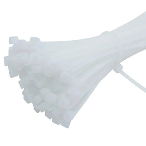 Conversions Tech WHITE 100 PCS 2.5mm*150mmSelf-Locking Nylon Wire Cable Zip Ties Cable Ties White Black Organiser Fasten Cable