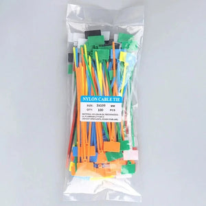 Conversions Tech 100Pcs Colorful Nylon Cable Ties Plastic Label Strapping Tape Easy Mark Tag Labels Self-locking Zip Ties Mesh Wire Marker Tools