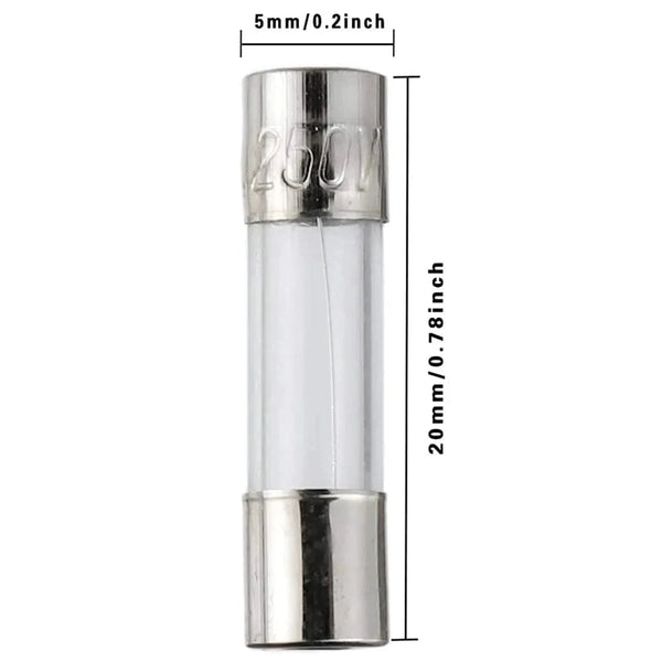 Conversions Tech 100pcs boxed 100Pcs Fast-Blow Glass Fuses Assorted Kit 5x20mm 0.2x0.78 Inch F10AL250V 0.2A 0.5A 1A 2A 3A 5A 8A 10A 15A 20A
