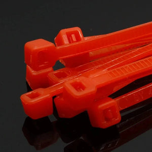 Conversions Tech Red 100Pcs/pack 4 * 200mm wide 2.7mm color self-locking zip ties nylon, home office plastic zip ties