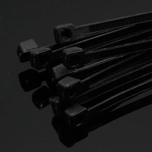 Conversions Tech Black 100Pcs/pack 4 * 200mm wide 2.7mm color self-locking zip ties nylon, home office plastic zip ties