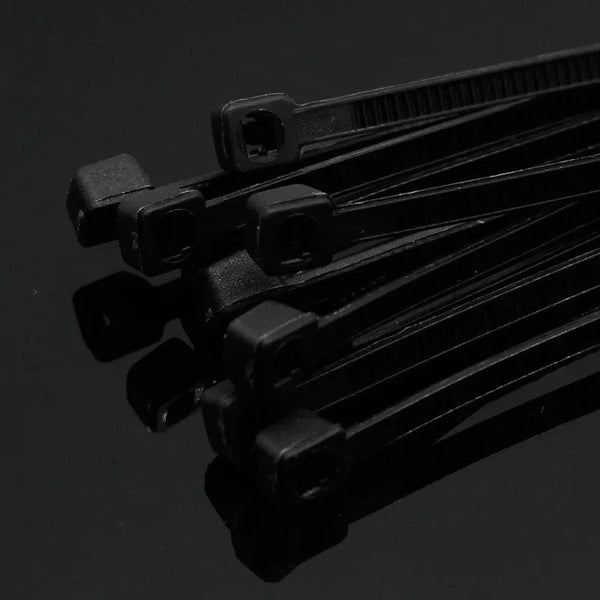 Conversions Tech Black 100Pcs/pack 4 * 200mm wide 2.7mm color self-locking zip ties nylon, home office plastic zip ties
