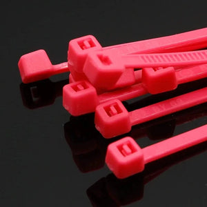 Conversions Tech Pink 100Pcs/pack 4 * 200mm wide 2.7mm color self-locking zip ties nylon, home office plastic zip ties