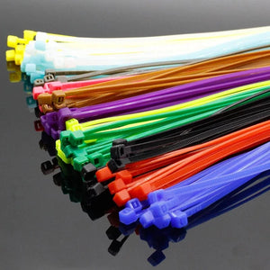 Conversions Tech 100Pcs/pack 4 * 200mm wide 2.7mm color self-locking zip ties nylon, home office plastic zip ties