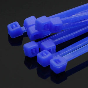 Conversions Tech Blue 100Pcs/pack 4 * 200mm wide 2.7mm color self-locking zip ties nylon, home office plastic zip ties