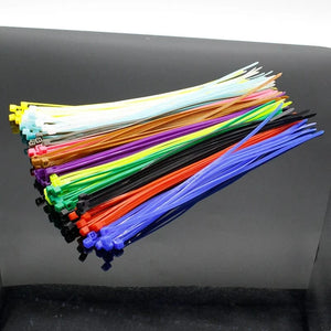 Conversions Tech 100Pcs/pack 4 * 200mm wide 2.7mm color self-locking zip ties nylon, home office plastic zip ties