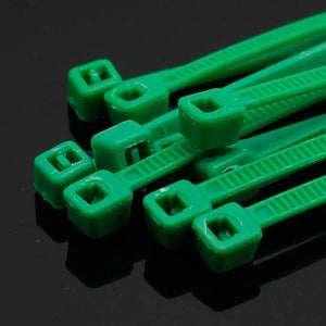 Conversions Tech Green 100Pcs/pack 4 * 200mm wide 2.7mm color self-locking zip ties nylon, home office plastic zip ties