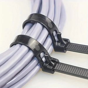 Conversions Tech 100pcs Reusable Plastic Cable Zip Ties with Quick Release, Office, and Outdoor Use, Adjustable Bag Seals and Tag Fasteners