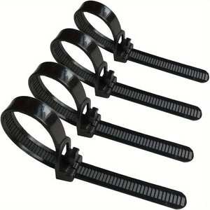 Conversions Tech 100pcs Reusable Plastic Cable Zip Ties with Quick Release, Office, and Outdoor Use, Adjustable Bag Seals and Tag Fasteners