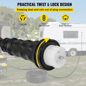Conversions Tech 10 ft 10Ft 50 Amp Generator Extension Cord STW 6/3 + 8/1 Generator Cord 125V 250V Generator Power Cord N14-50P & SS2-50R & CS6364 Twis