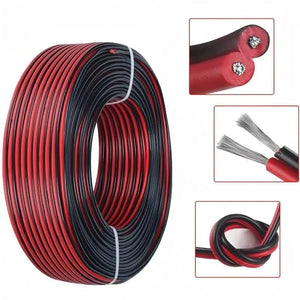 Conversions Tech 10m 2pin 16-30AWG UL2468 Electrical Wire Extension Red Black Cable for Automotive Flat Cable LED Lighting Audio Electric Wire