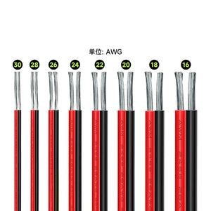 Conversions Tech 10m 2pin 16-30AWG UL2468 Electrical Wire Extension Red Black Cable for Automotive Flat Cable LED Lighting Audio Electric Wire