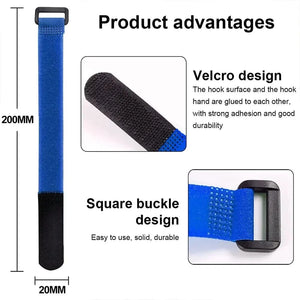 Conversions Tech 10pcs 20 * 200mm, Reusable Self-adhesive Nylon Zip Ties, Cable Fasteners