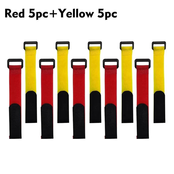 Conversions Tech Red x5pcsyellowx5pcs / 200mm / 20mm 10pcs 20 * 200mm, Reusable Self-adhesive Nylon Zip Ties, Cable Fasteners