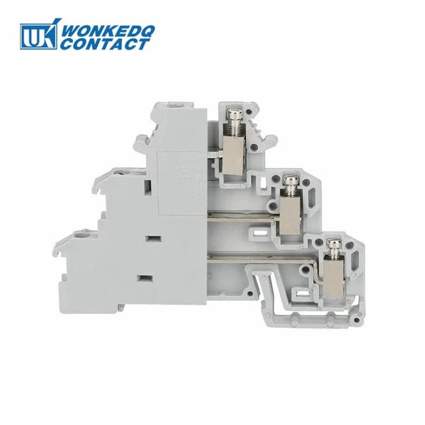 Conversions Tech 10Pcs DIKD 1.5 3 Levels Sensor Screw Connector 2.5 mm² 6-Conductor Electric Din Rail Triple Three Level Terminal Block DIKD1.5