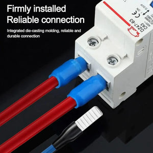 Conversions Tech 10Pcs Pin-Shaped C45 Terminals Nose Cold Pressed End Copper Tin Plated DZ47 Circuit Breaker Plug Electrical Cable Wire Lug